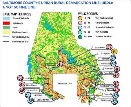 Map Showing Walk Scores